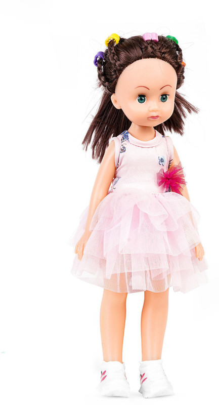 EL FIGO Girl Doll for Kids in Pink Net Skirt Dress (33 c.m) Suitable for Ages 2 & Up(Multicolor)