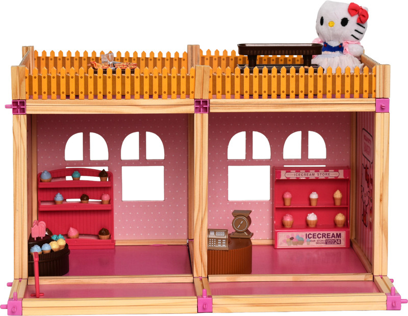 Tak Tak Toys Hello Kitty Bakery Playset, Build & Play Wooden Doll House, Ages 3+(Multicolor)