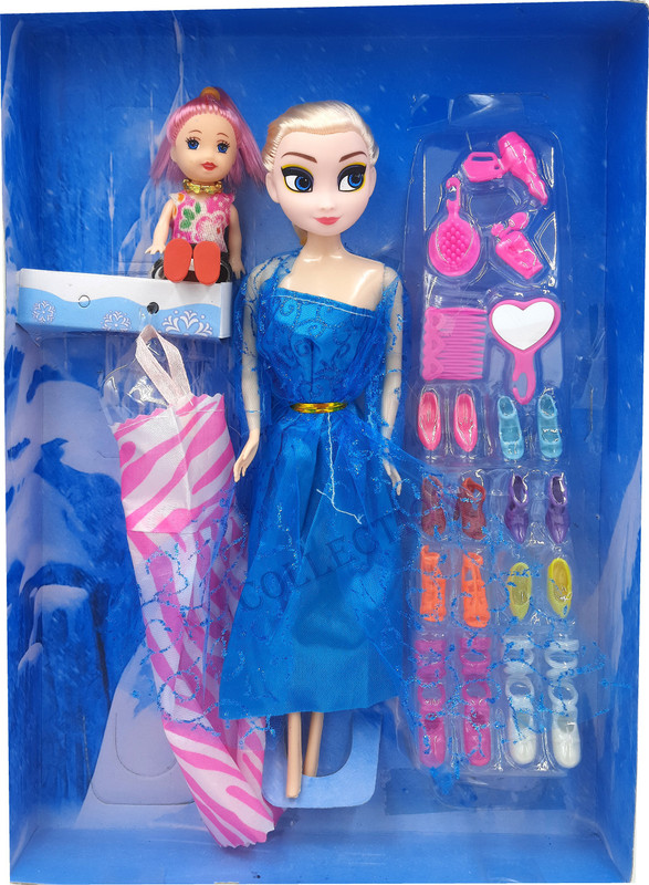 NV COLLECTION Fashion Doll Elsa & Anna with Cute Accessories,Style Wardrobe Doll Set for Girls(Multicolor)