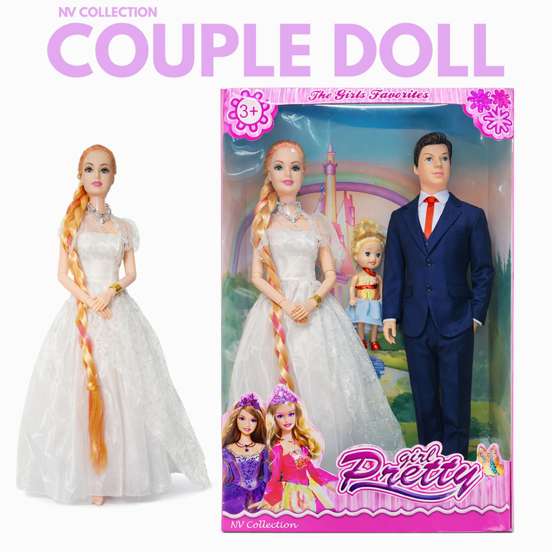 CTC CREATION Creative Role Play Doll Family with Baby(Multicolor)