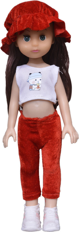 BKDT Marketing Cute Gorgeous Girl Doll Toy with Moveable Arms and Legs Dress, Hairs, Cap, Shoes(Multicolor)