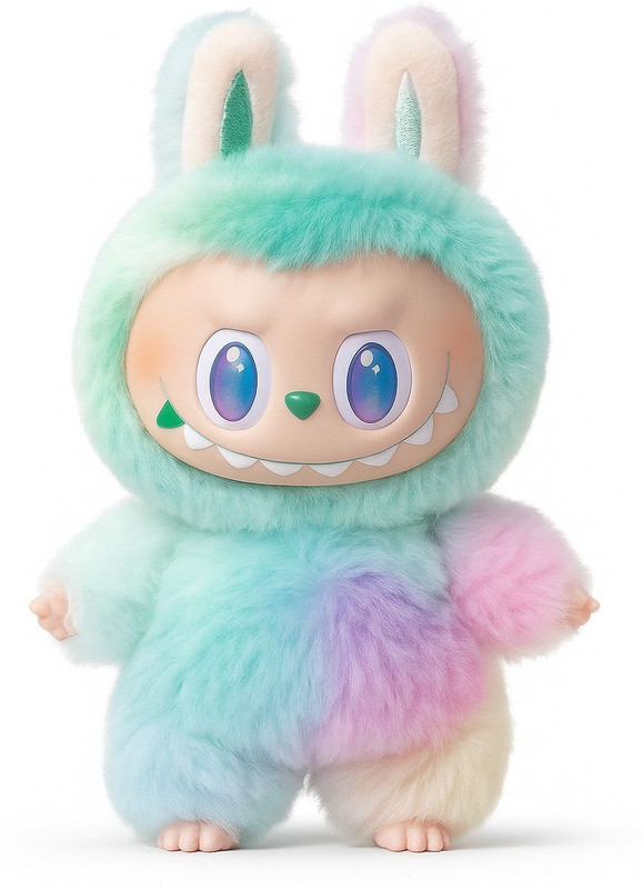 Origin Cute Plush Monster Bunny Bag Charm Pop Mart Labubu Collectible Plush Keyring(Pink)