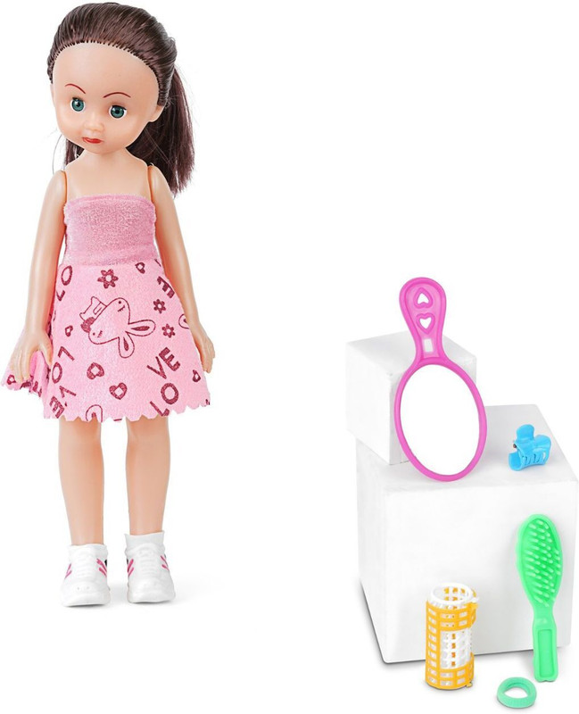 EL FIGO Girl Doll in Pink Jump Suit with Doll Accessories for kids Age 3 yr & Above(Multicolor)