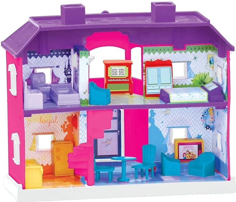 GOSHOPPE ENTERPRISES My Country Doll House Play Sets with Living Room , Bed Room, Bath Room 24 pcs(Multicolor)