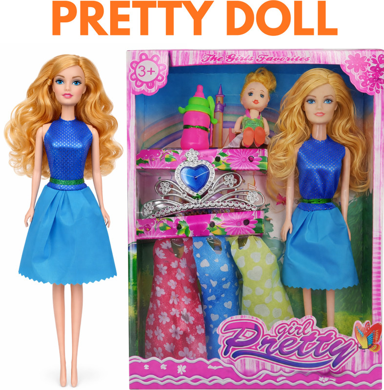 CTC CREATION Trendy Dress-Up Dolls with Accessories for Kids(Multicolor)