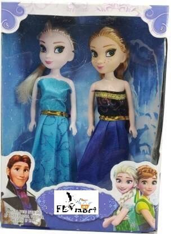 FLYmart High Quality Superfine Elsa & Anna Snow Sisters Frozzen Dolls for Girls (Small)(Multicolor)