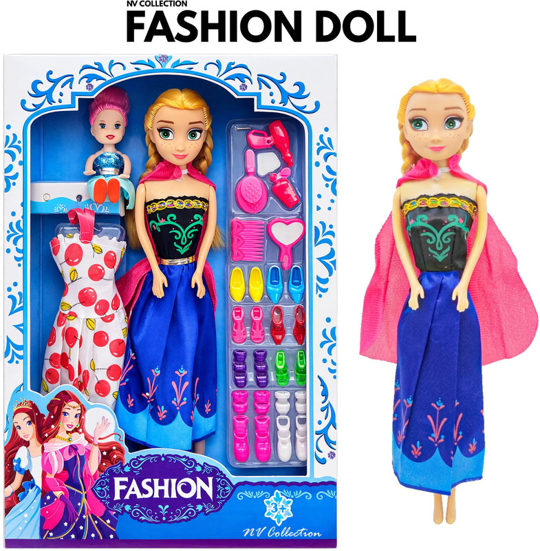 NV COLLECTION Fashion Doll with Baby Companion and Essentials(Multicolor)