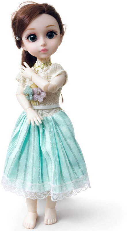 Maadi Movable doll, Birthday gift kids, Barbie style doll, Long hair doll, Toys girls(Silver)