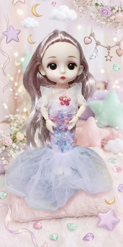 NEXSHOUR 15 cm Mermaid Doll Toy for Kids – Cute Mini Princess Mermaid Doll(Multicolor)