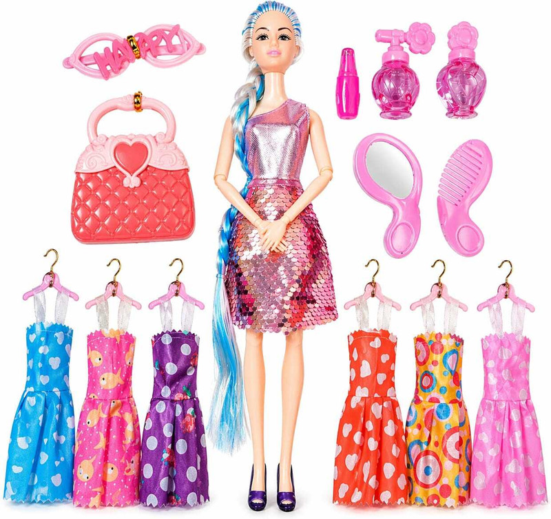 Liztora Princess Dress up Doll Playset(Multicolor)