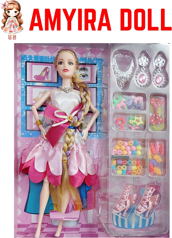 NV COLLECTION Amyira Doll with Flexible Hands and Legs & Complete Set(Multicolor)