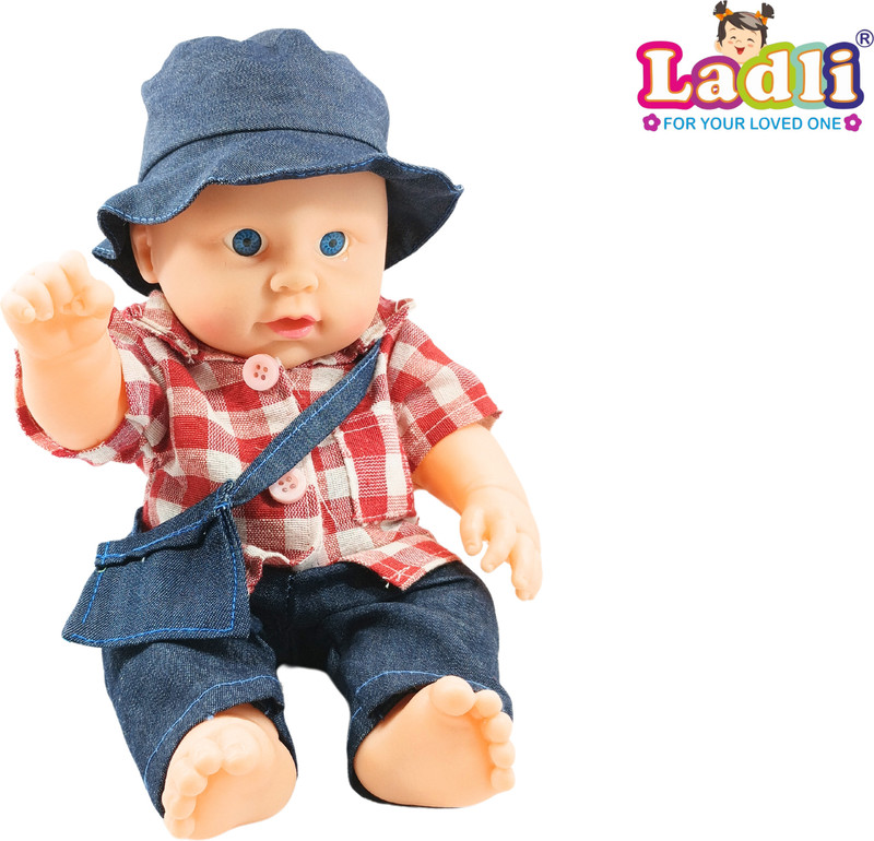 Ladli Baby Doll Cool boy postman Baba Rubber Doll for Kids Removable Clothes(Multicolor)