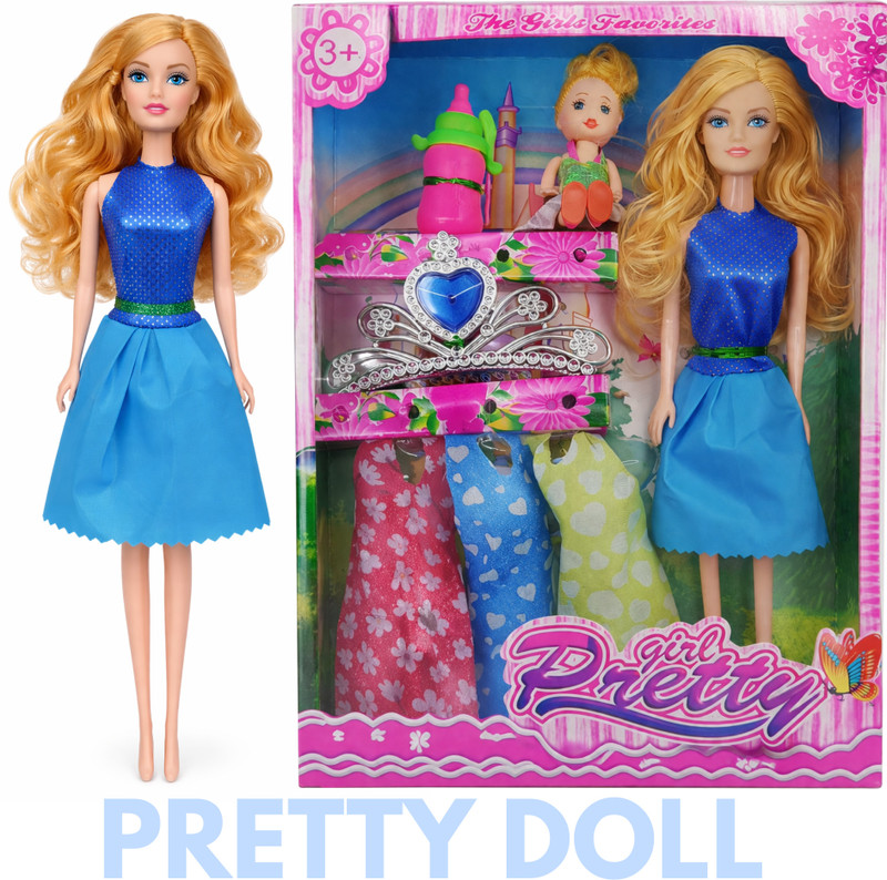 CTC CREATION Glam Style Dolls with Accessories for Kids Pretend Play(Multicolor)