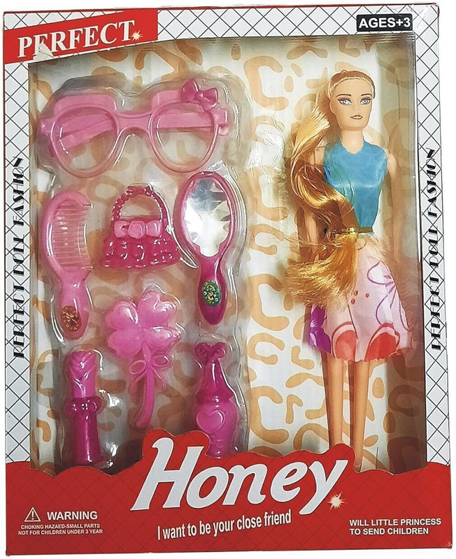 BKDT Marketing Doll Toy for Girls Moveable Arms,Elbow with Dresses & Fashion Accessories(Multicolor)