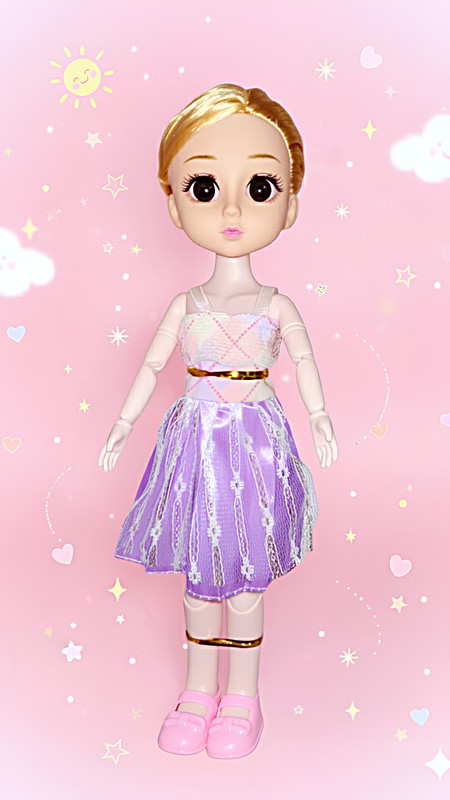 VIJLET Beautiful Fashion Doll Moveable Hand And Legs(Purple)