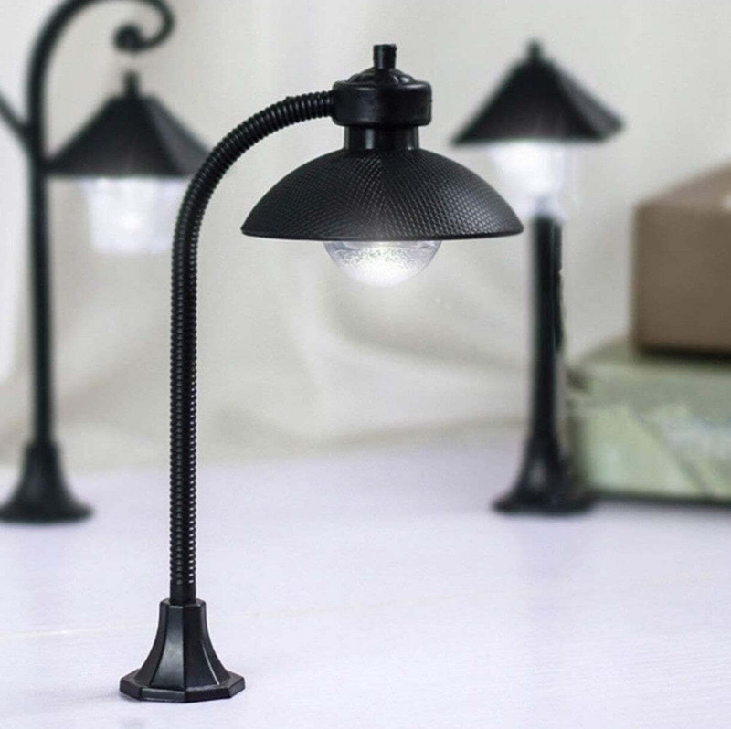 MINIATURES SHOP Miniature Landscape Street Lamp Light Dollhouse Accessories Playset(Black)