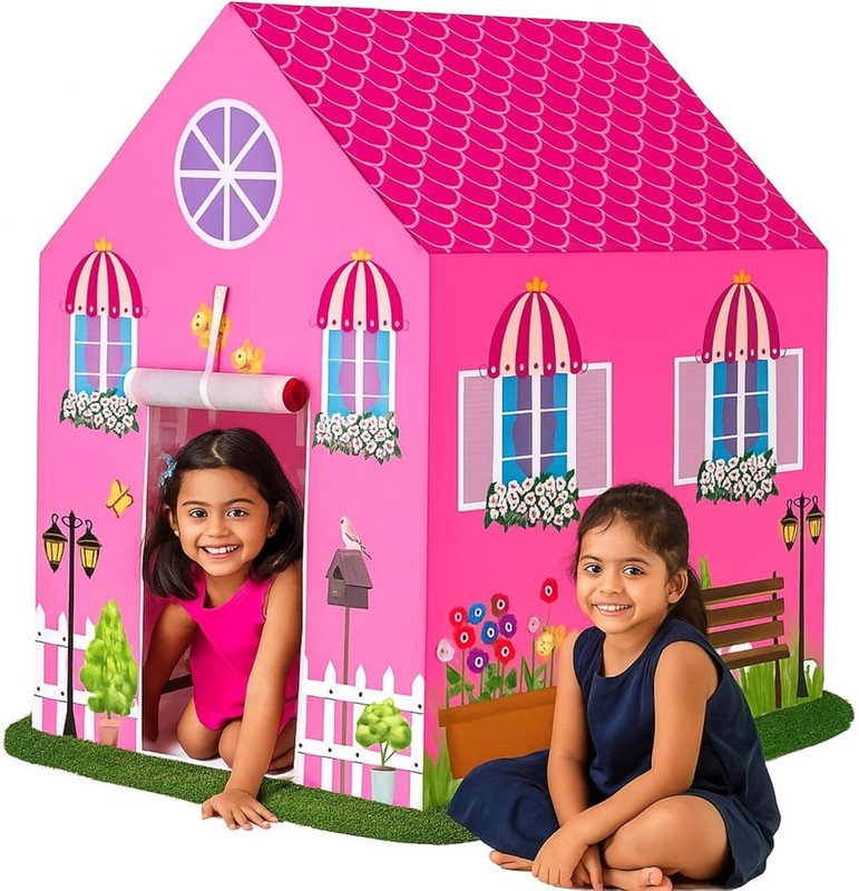 I KHODAL ENTERPRISESS Doll House Tent for Kids Premium Material(Pink)
