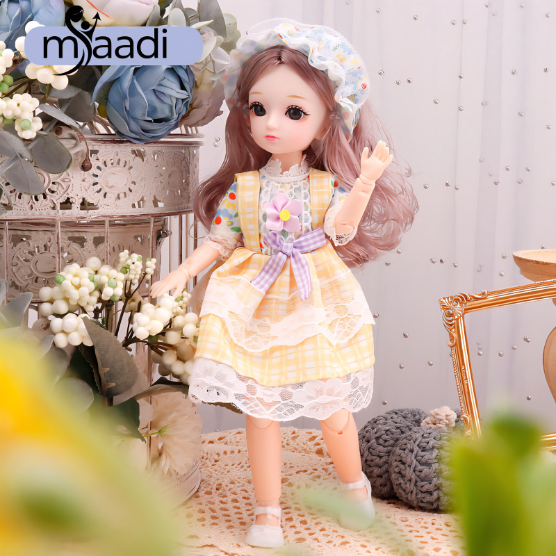 Maadi 30Cm Girls Look Durable Fashion Princess Doll Hand & Legs Movable Doll Toy Kids(Multicolor)