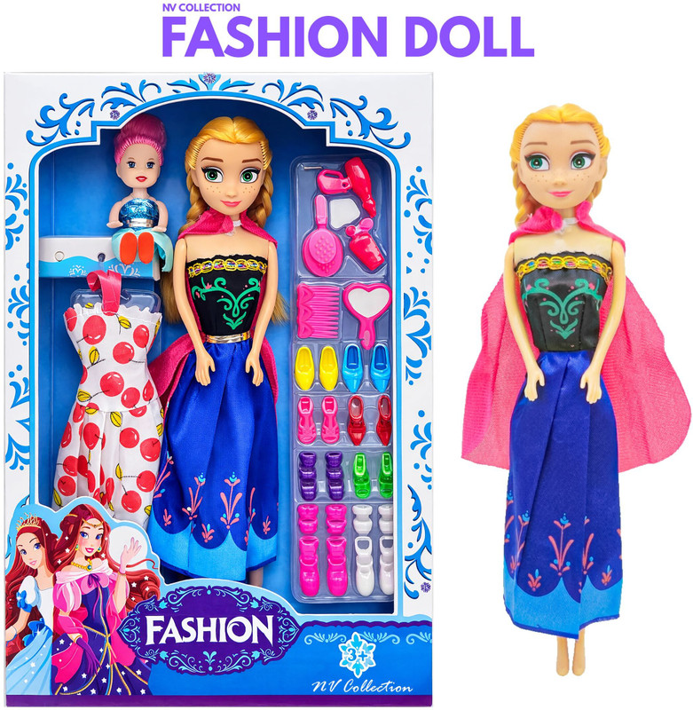 NV COLLECTION Elegant Doll with Baby and Toy Accessories(Multicolor)