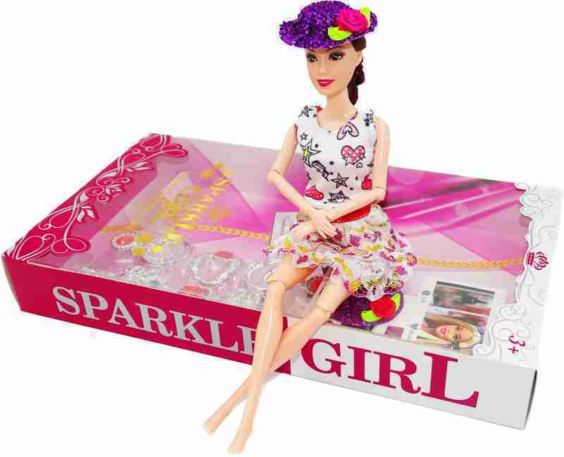 AKANSHA Sparkle Model Doll With Gorgeous And Long Hairs And Maximum Joints For Movement(Multicolor)