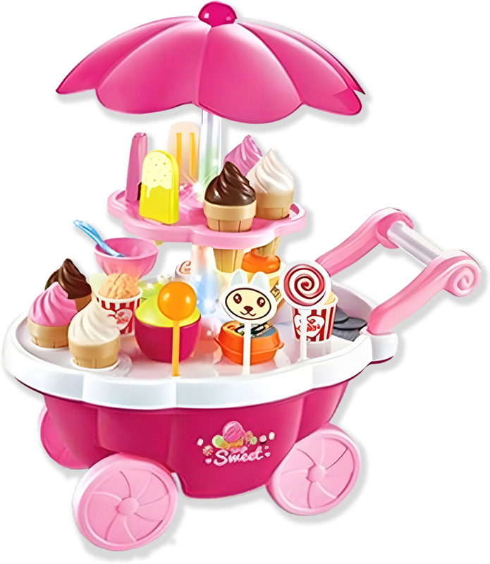 Gamevana Unicorn Sweet Cart | Ice Cream Cart |High Grade Plastic(Multicolor)