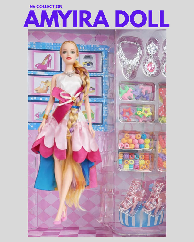 NV COLLECTION Doll Toy Set with Stylish Accessories Encouraging Imaginative Role Play Fun(Multicolor)