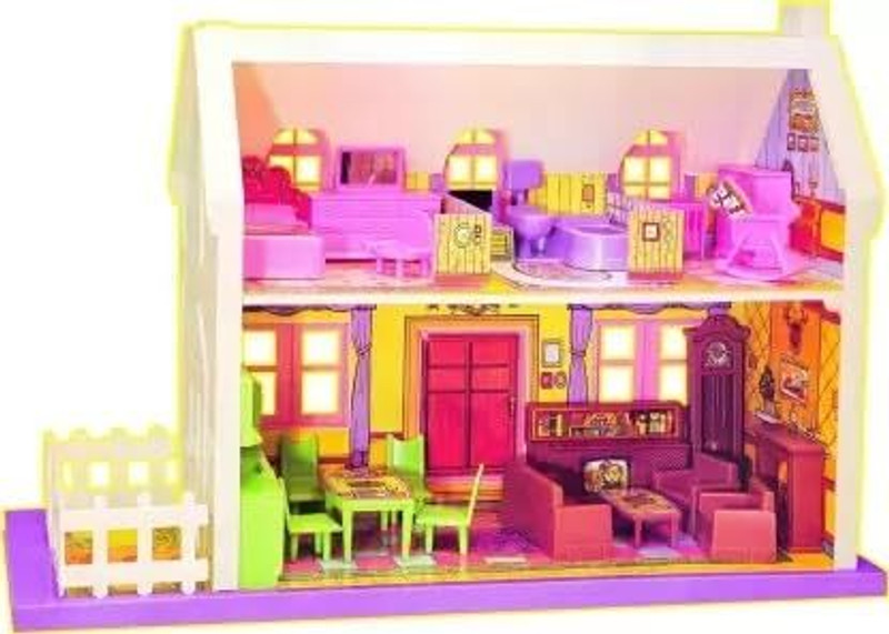 K.D Tinytots Beautiful Doll House Play Set with Furniture (34 Pcs) for Kids(Multicolor)
