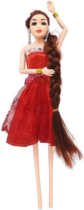 CTC CREATION Beautiful Dazzling Doll Toy with Moveable Arms, Legs, Elbow & Knee for Girls(Multicolor)