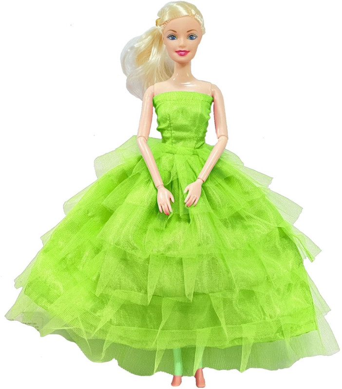 BABRO Doll Set for Girls, Full Foldable Fashion Doll with Green Frill Frock(Green)