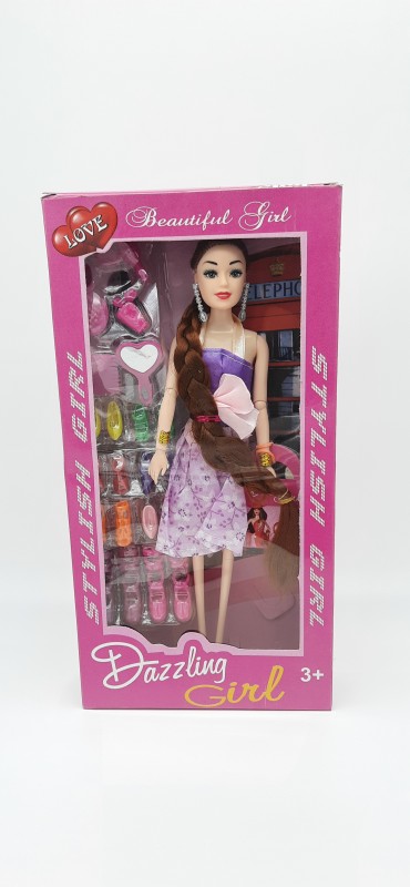 NV COLLECTION Fashionista Doll LONG HAIR with accessories and joint movable(multicolor)(Multicolor)