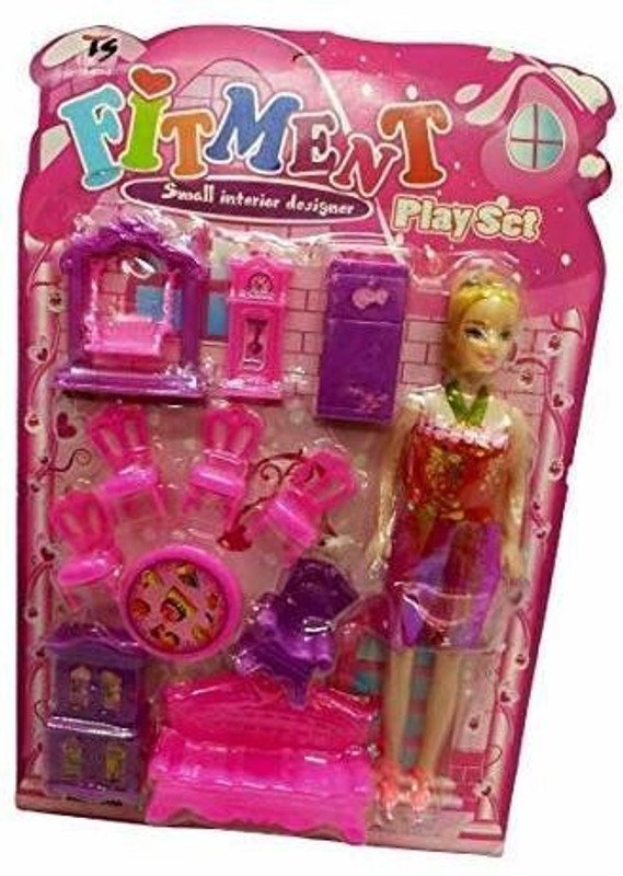 shri sai traders Fitment Small Interior Plastic Pretty Doll House Toys and Play Set for Kids, Girls(Multicolor)