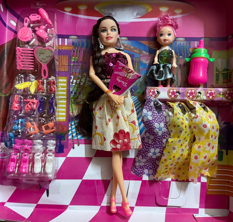 chalsi barbie doll accessories(Multicolor, Maroon, White)