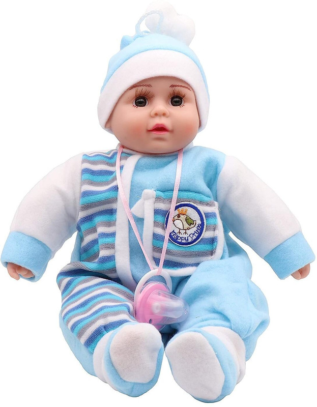 Patly Musical Laughing Poem Boy Baby Musical and Laughing Doll(Blue)