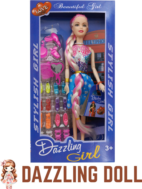 NV COLLECTION Sparkling Doll Alongside Trendy Accessories(Multicolor)