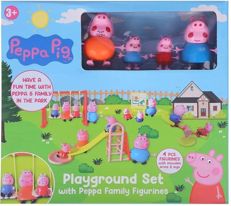 NIYAMAT Pig Family Playground Fun Playtime Set 4 Pcs Figurines(Yellow)