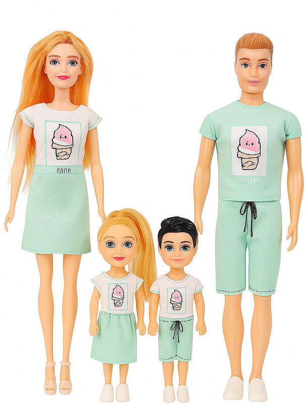 Ladli Family Doll Set with Fashion Outfits | Parents and Kids Dolls for Girls Play(Multicolor)