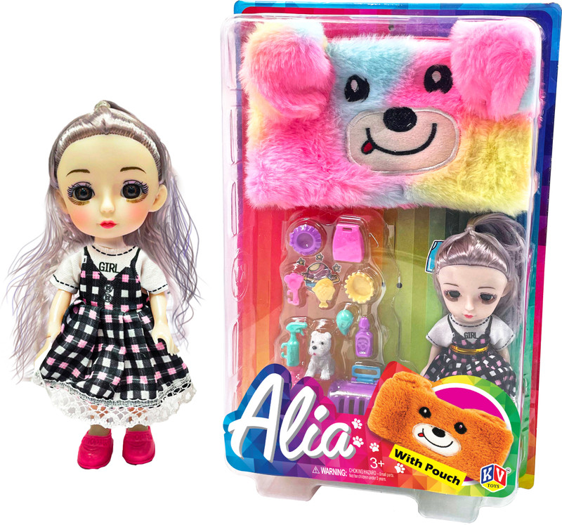 K V Toys Alia Doll with Pets | Fun Pet Accessories & Multicolor Pouch(Pink)