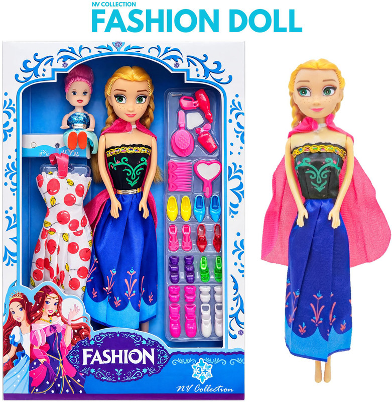 CTC CREATION Cute Doll and Baby Set with Fun Add-ons(Multicolor)