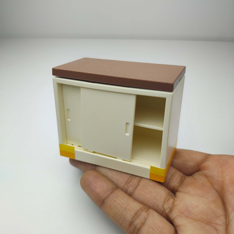 MINIATURES SHOP Miniature Storage Cabinet Dollhouse Accessories Playset(Orange)