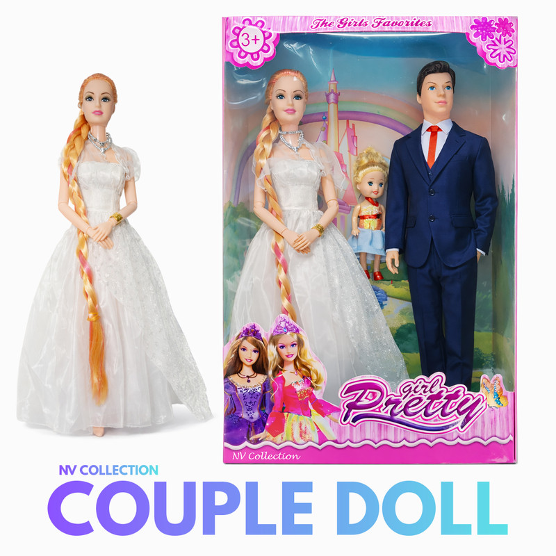 NV COLLECTION Family Dolls Playset with Role Play Props(Multicolor)