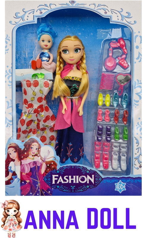 CTC CREATION Elegant Anna Doll Set with Baby Companion and Stylish Accessories(Multicolor)