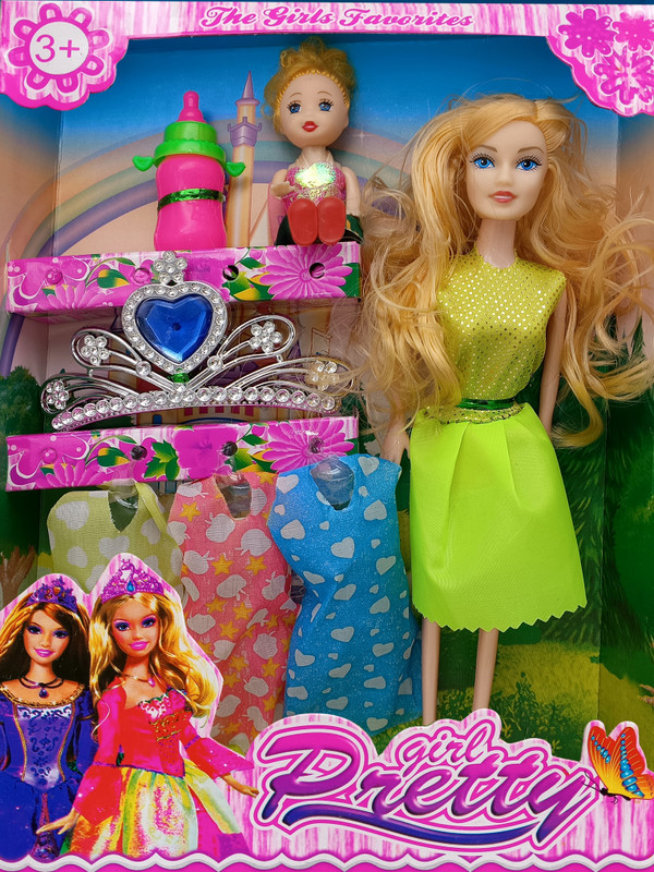 CTC CREATION Stunning doll with her dress and fashionable extras(Multicolor)