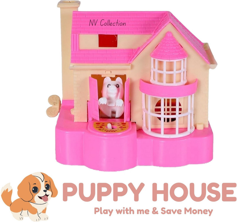 NV COLLECTION Kids’ Savings Bank in a Playful Pup House Design(Multicolor)