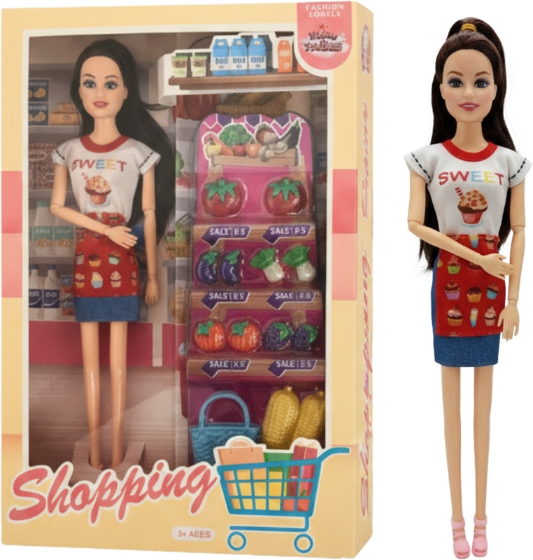 Fairies & Princess Fashion Shopping Doll Playset | Supermarket Accessories | Gift Set for Kids(Multicolor)