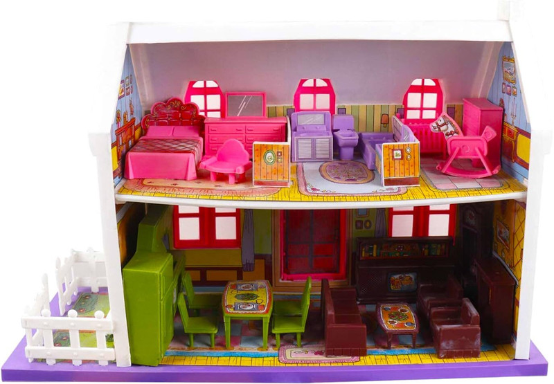 KidsCorner Doll House 34 Pcs Set for Kids Play Set for Girls | Role Play Set | Dream Palace(Multicolor)