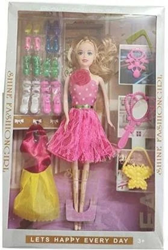 kidsler Fashion Shine doll/doll set/house for girls/kids (Red) (Pink)(Multicolor)