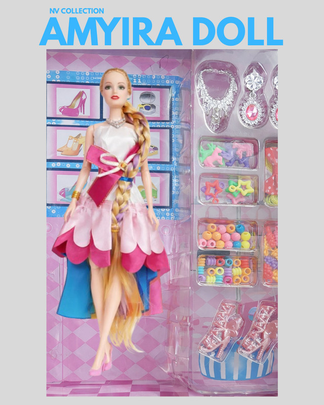 CTC CREATION Doll Set for Kids with Elegant Accessories for Creative Pretend Play Activities(Multicolor)