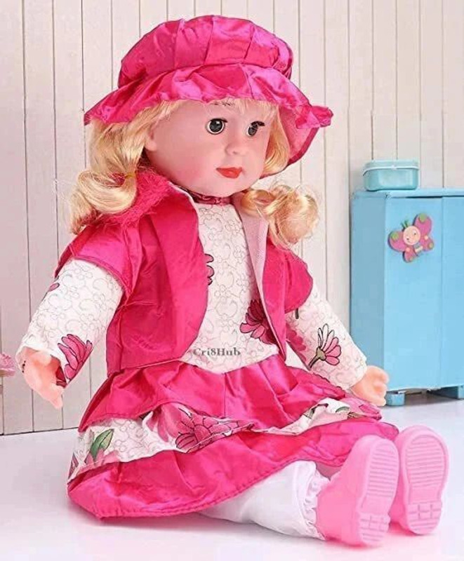 Anushka Toys Musical Rhyming Babydoll, Laughing and Talking Poem Doll(Multicolor)