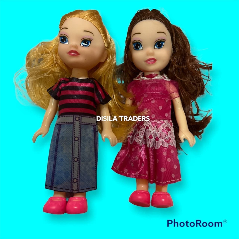 DISILA TRADERS Dolls Toys for Girls- Pack of 2 | Cute Mini Dolls in Random Colors & Designs(Multicolor)