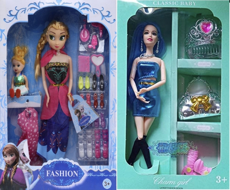 Ak industry 2pc frozen with green elegant doll set doll set Fashon doll hair Play doll set(Multicolor)